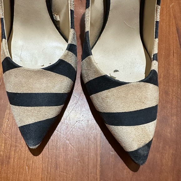Zara Woman Striped Tan and Black Suede Pumps size EU 40. - Picture 4 of 8